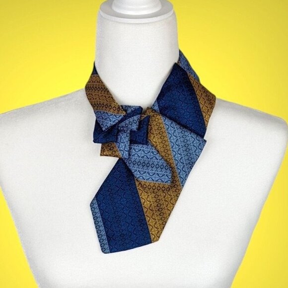 Ogsplosh - Vintage Ascot Tie - Teal Scarf - Unisex Cravat - NEW - Picture 1 of 9